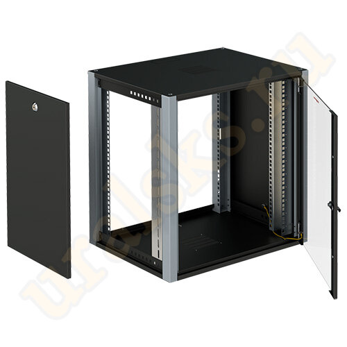 WP 6412.910 Шкаф настенный 12U SYSMATRIX WP (600x450мм) дверь стекло, цвет чёрный