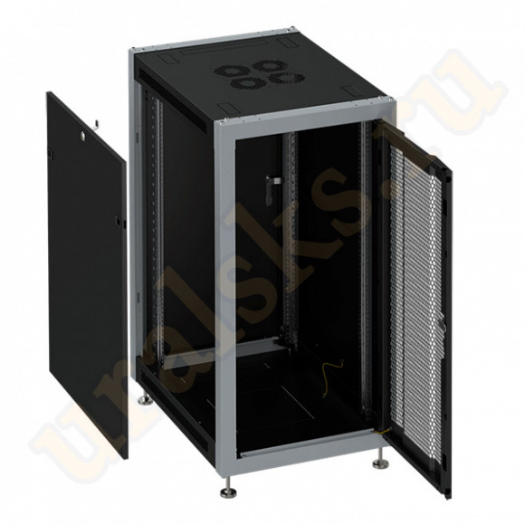 SL 6018.932 Шкаф 19" напольный 18U 600x1000x935mm, передняя дверь перфорированная, цвет чёрный