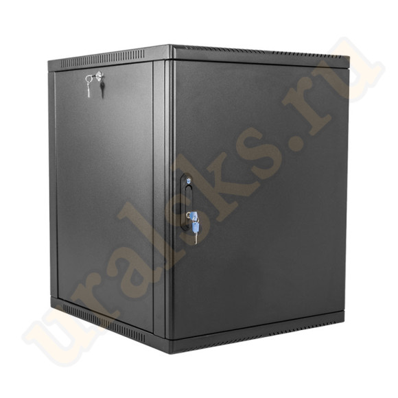 ШРН-12.350.1-9005 Шкаф телекоммуникационный настенный сварной 12U (600x360) съёмные стенки, дверь металл, чёрный