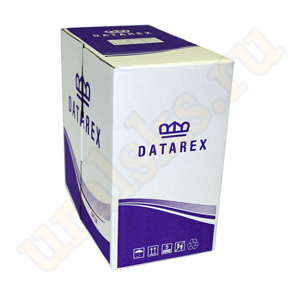 DR-140000 Кабель Datarex категории 5е, 2 пары U/UTP, 24AWG, PVC нг(А)-LS, серый, коробка 500 м