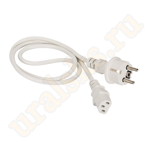 LAN-PP13/SH-5.0-WH Шнур питания C13-Schuko прямая, 3х0.75, 220В, 10А, белый, 5 метров