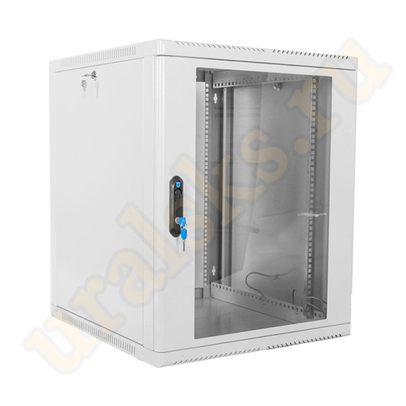 ШРН-12.500 Шкаф телекоммуникационный настенный сварной 12U (600x530) съёмные стенки, дверь стекло