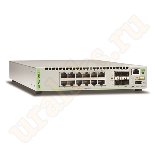 AT-XS916MXT-50 Коммутатор 12x 10/100/1000/10G-T, 4x SFP+, Intelligent Switch, STK, EU Power Cord