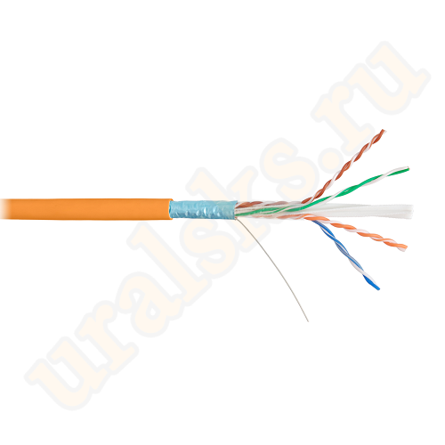 NKL 9240C-OR Кабель NIKOLAN F/UTP 4 пары, Кат.6 (Класс E), тест по ISO/IEC, 250МГц, одножильный, BC (чистая медь), 23AWG (0,57мм), внутренний, LSZH нг(А)-HFLTx, оранжевый, 305м