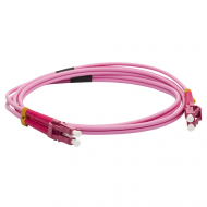 Патч-корд оптический дуплексный, LC-LC, для панелей высокой плотности, OM4, LSZH, 2.0 м, розовый Патч-корд оптический дуплексный, LC-LC, для панелей высокой плотности, OM4, LSZH, 2.0 м, розовый