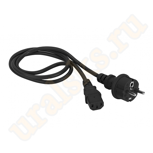 LAN-PP13/SH-5.0-BK Шнур питания C13-Schuko прямая, 3х0.75, 220В, 10А, черный, 5 метров