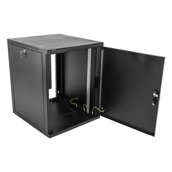 ШРН-12.500.1-9005 Шкаф телекоммуникационный настенный сварной 12U (600x530) съёмные стенки, дверь металл, чёрный