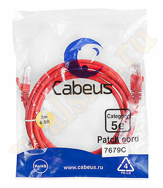 Cabeus PC-UTP-RJ45-Cat.5e-2m-RD-LSZH Патч-корд UTP, категория 5e, 2 м, LSZH, неэкранированный, красный
