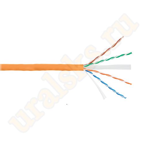 NKL 4155C-OR Кабель NIKOLAN U/UTP 4 пары, Кат.6a (Класс Eа), тест по ISO/IEC, 500МГц, одножильный, BC (чистая медь), 23AWG (0,57мм), внутренний, LSZH нг(А)-HFLTx, оранжевый, 500м