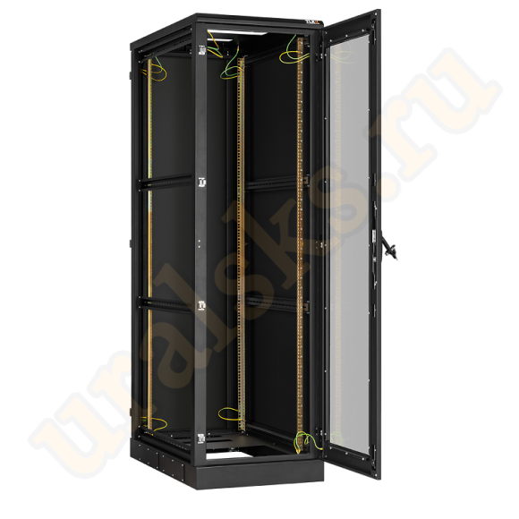 TFA-336010-GMMM-BK	Напольный шкаф 19", 33U, стеклянная дверь, боковые цельнометаллические стенки и задняя дверь Ш600хВ1660хГ1000мм, в разобранном виде, черный