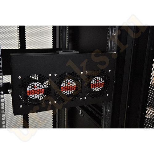 R-FAN-3K-1U-9005 Модуль вентиляторный 19" 1U, 3 вентилятора, регул. глубина 200-310 мм с контроллером, черный