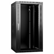 Шкаф телекоммуникационный настенный 19" 22U 600x600x1082mm (ШхГхВ) дверь стекло, цвет черный (RAL 9004) Cabeus  Шкаф телекоммуникационный настенный 19" 22U 600x600x1082mm (ШхГхВ) дверь стекло, цвет черный (RAL 9004) Cabeus
