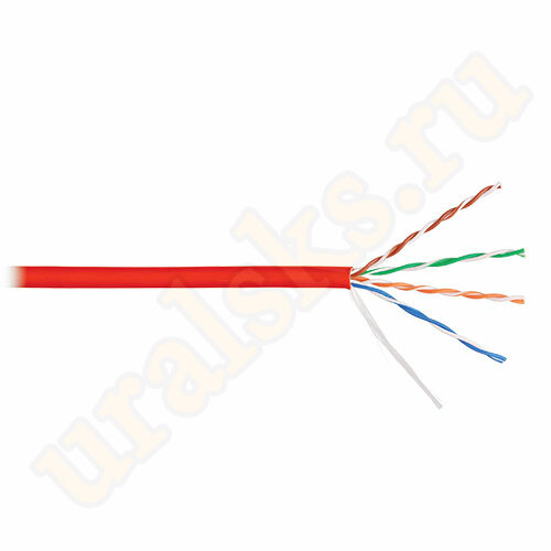 NKL 9100C-RD Кабель NIKOLAN U/UTP, 4 пары, Кат.5e, 24 AWG, внутренний, LSZH, 305м