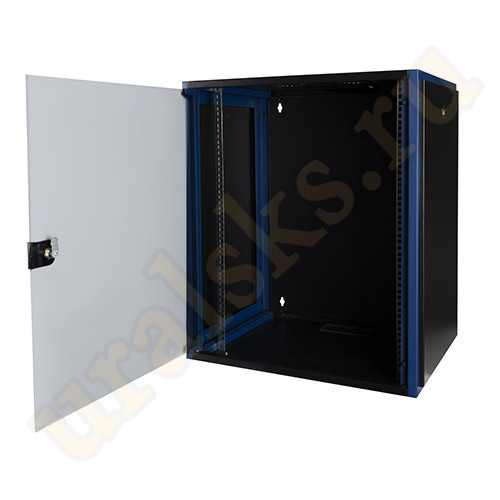 DR-600321 Настенный шкаф 19", 15U 600х600, дверь стекло, чёрный