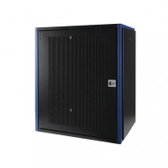 Настенный шкаф 19", 15U 600х600, дверь перфорация, черный Настенный шкаф 19", 15U 600х600, дверь перфорация, черный