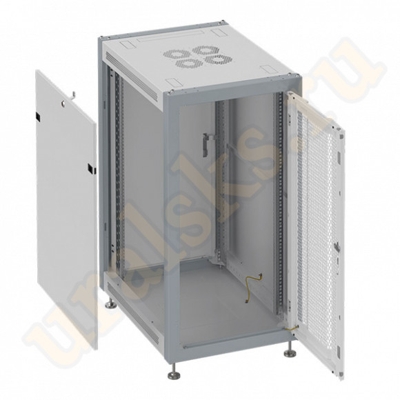 SL 6042.732 Шкаф телекоммуникационный 19" напольный 42U 600x1000x2000mm, передняя дверь перфорированная, задняя дверь сплошная металлическая