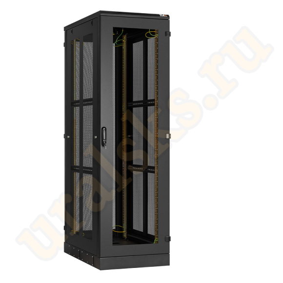 TFA-336010-GPPP-BK Напольный шкаф 19", 33U, стеклянная дверь, боковые перфорированные металические стенки и задняя дверь Ш600хВ1660хГ1000мм, в разобранном виде, черный