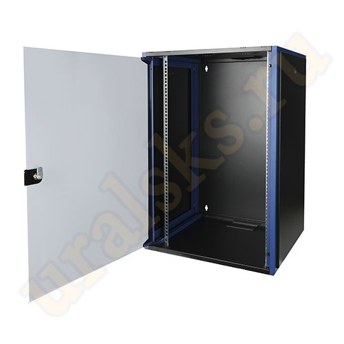 DR-600421 Настенный шкаф 19", 18U 600х600, дверь стекло, чёрный