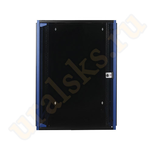DR-600421 Настенный шкаф 19", 18U 600х600, дверь стекло, чёрный