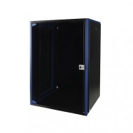 Настенный шкаф 19", 18U 600х600, дверь стекло, чёрный Настенный шкаф 19", 18U 600х600, дверь стекло, чёрный