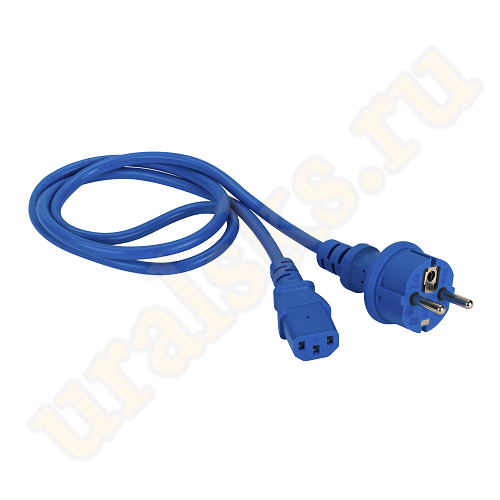 LAN-PP13/SH-10-BL Шнур питания C13-Schuko прямая, 3х0.75, 220В, 10А, синий, 10 метров