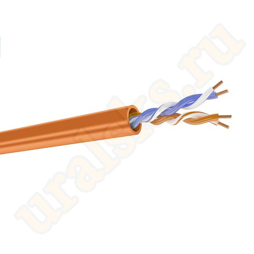 DR-140010 Кабель кат. 5е, 2 пары U/UTP, жила 0,51 (+/- 0,01), LSZH нг(А)-HF, оранжевый, коробка 500м