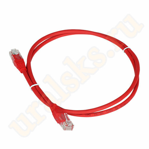 Патч-корд TWT-45-45-3.0-RD RJ45 4 пары, UTP 5е, 3 м, красный