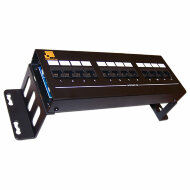 Патч-панель настенная, 12 портов RJ-45, категория 5e, UTP, горизонтальная, с фронтальным монтажом Патч-панель настенная, 12 портов RJ-45, категория 5e, UTP, горизонтальная, с фронтальным монтажом