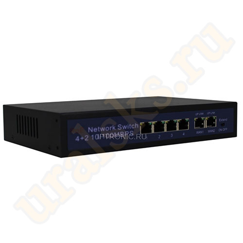 PS2-E6P4 POE коммутатор на 4(+2) порта IPTRONIC