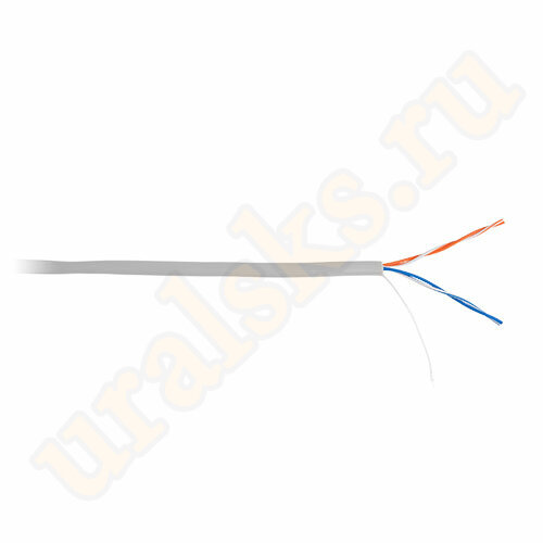 EC-UU002-5-PVC-GY-5 Кабель NETLAN U/UTP 2 пары, Кат.5, внутренний, PVC, серый, 500м
