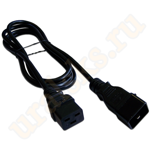 LAN-PP19/20-3.0-BK Шнур питания C19-C20, 3х1.5, 220В, 16А, черный, 3 метра