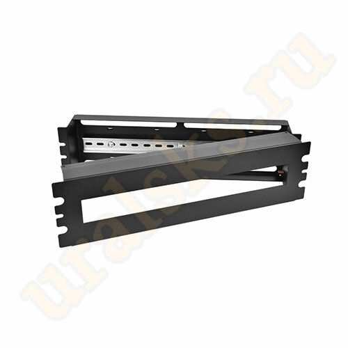 КП-АВ-9005 19″ панель с DIN-рейкой PS-3U, цвет черный