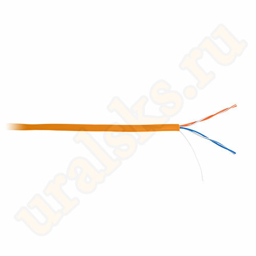 EC-UU002-5-LSZH-OR Кабель NETLAN U/UTP 2 пары, Кат.5, внутренний, LSZH, оранжевый, 305м