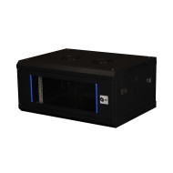 Шкаф 19" телекоммуникационный настенный, 4U 280х600х450 мм, дверь стекло, черный