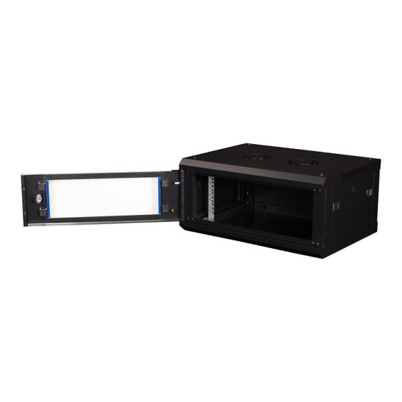 DR-630001 Шкаф 19" телекоммуникационный настенный, 4U 280х600х450 мм, дверь стекло, черный DR-630001 Шкаф 19" телекоммуникационный настенный, 4U 280х600х450 мм, дверь стекло, черный