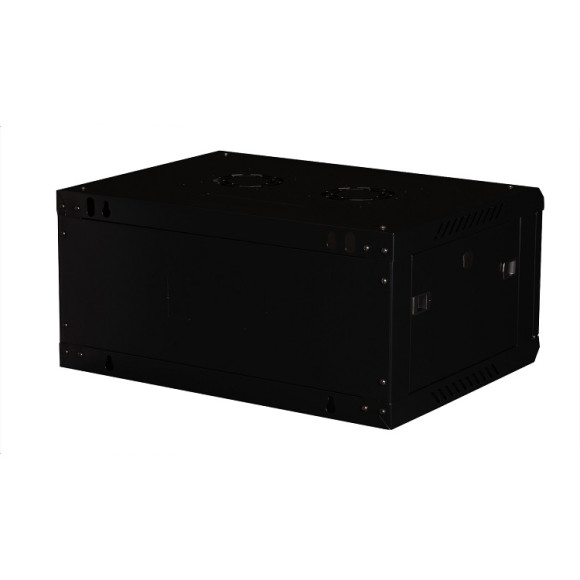 DR-630001 Шкаф 19" телекоммуникационный настенный, 4U 280х600х450 мм, дверь стекло, черный DR-630001 Шкаф 19" телекоммуникационный настенный, 4U 280х600х450 мм, дверь стекло, черный