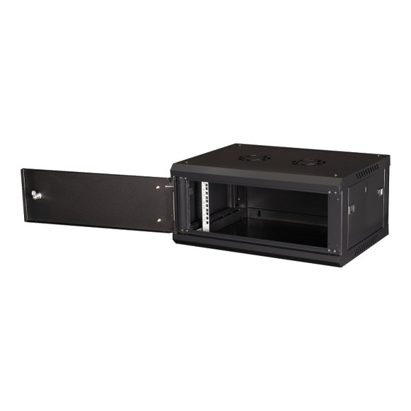 DR-640001 Шкаф 19" телекоммуникационный настенный, 4U 280х600х450 мм, дверь металл, черный DR-640001 Шкаф 19" телекоммуникационный настенный, 4U 280х600х450 мм, дверь металл, черный