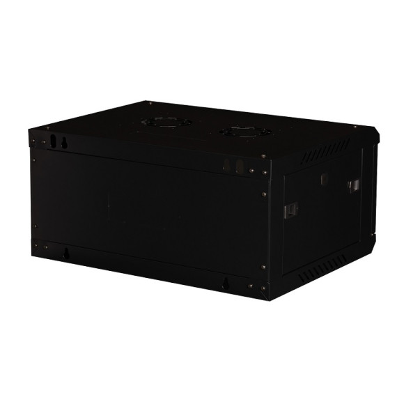 DR-640001 Шкаф 19" телекоммуникационный настенный, 4U 280х600х450 мм, дверь металл, черный DR-640001 Шкаф 19" телекоммуникационный настенный, 4U 280х600х450 мм, дверь металл, черный