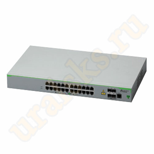 AT-FS980M/28PS-50 Коммутатор 24 x 10/100T POE+ ports and 4 x 100/1000X SFP (2 for Stacking), Fixed AC power supply, EU Power Cord