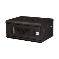 Шкаф 19" телекоммуникационный настенный, 4U 280х600х450 мм, дверь перфорация, черный