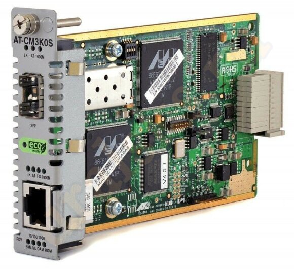 AT-CM3K0S Медиаконвертер Media Blade 10/100/1000TX to SFP, with 802.3ah OAM Support ECO FRIENDLY
