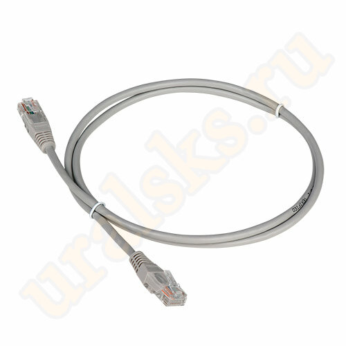 Патч-корд TWT-45-45-5.0-GY RJ45 4 пары, UTP 5е, 5 м, серый