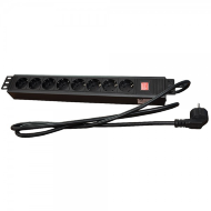 Блок розеток WT-2140A 19" EURO на 8 гнезд с выключателем, 220В Блок розеток WT-2140A 19" EURO на 8 гнезд с выключателем, 220В