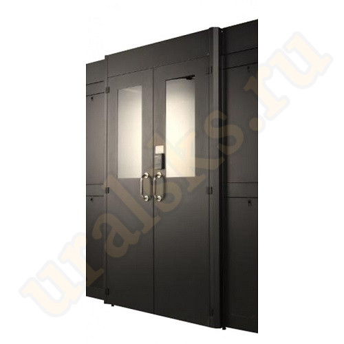 LAN-DC-HDRML-42Ux12 Распашные двери коридора 1200 мм для шкафов LANMASTER DC 42U, стекло, key-card замок