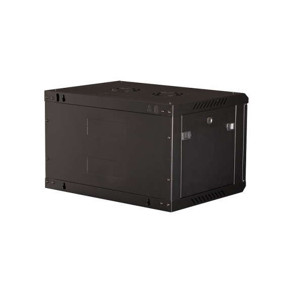 DR-641001 Шкаф 19" телекоммуникационный настенный, 6U 368х600х450 мм, дверь металл, черный