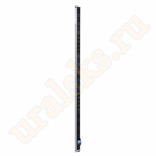 Вертикальный блок розеток R-16-10S-10C19-A-1420-K с авт. 16А, 10 Schuko, 10 IEC 60320 C19, 16A, алюм.,33-48U,колодка