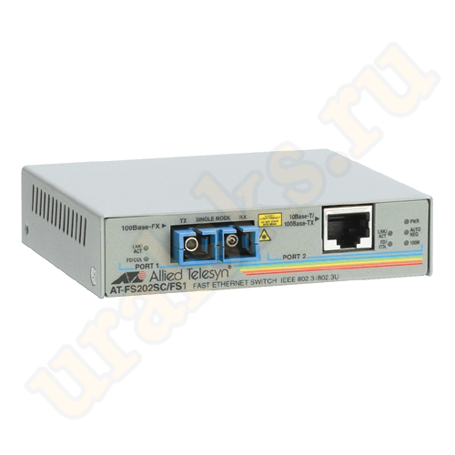 AT-FS202-60 Медиаконвертер 10/100TX (RJ-45) to 100FX (SC) 2 port unmanaged switch