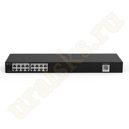 Настраиваемый коммутатор Ruijie RG-ES216GC уровня Layer 2 со скоростью коммутации 32Гб/с, таблица MAC-адресов составляет 8K, содержит 16 портов 1 Гб/с RJ-45
