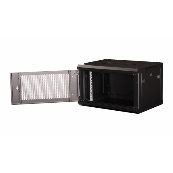 DR-651001 Шкаф 19" телекоммуникационный настенный, 6U 368х600х450 мм, дверь перфорация, черный DR-651001 Шкаф 19" телекоммуникационный настенный, 6U 368х600х450 мм, дверь перфорация, черный