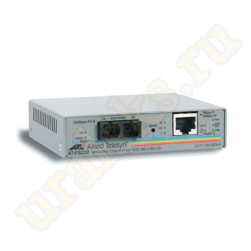 AT-FS232-60 Медиаконвертер 10/100TX (RJ-45) to 100FX (SC) 2 port unmanaged switch with Enhanced Missing Link
